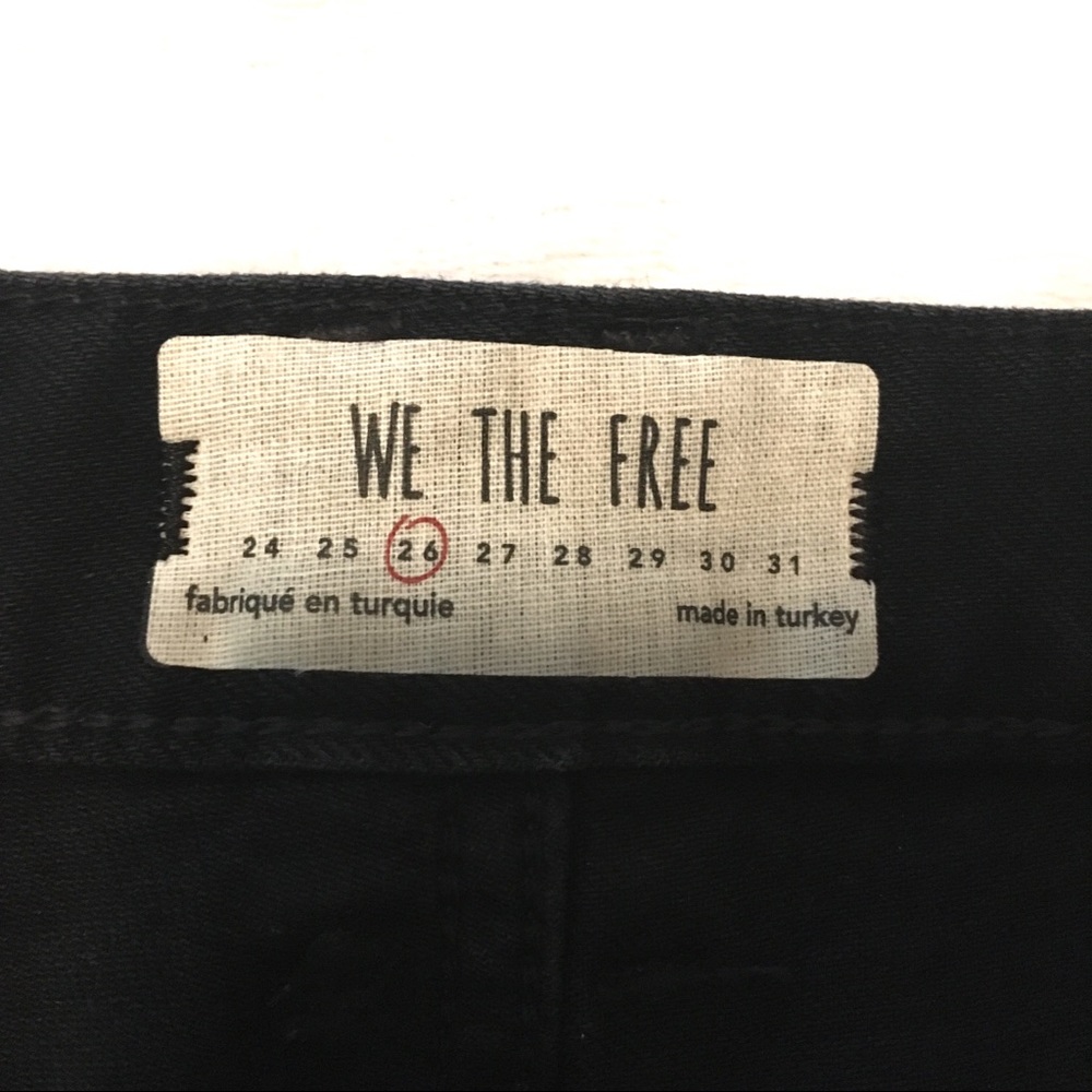 Free People | Black High Rise Raw Hem Crop Jeans - Picture 8 of 8
